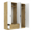 ALTA 4D1S ruhásszekrény, Artisan Tölgy/Fehér