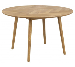 Nagano kerek asztal halszálka mintával