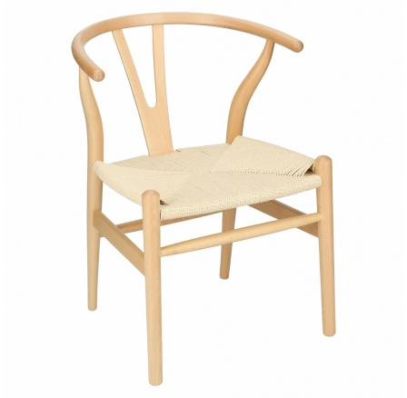 Természetes fonott szék, amelyet a Wishbone ihletett