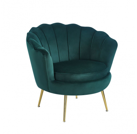 Velvet zöld fotel /arany lábak/ LC-032-1