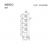 WERSO polc - W4, Fehér Briliáns+Antracit+Rivera