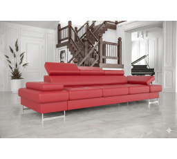 SOFA GALAXY III 300 CM SKÓRA NATURALNA - Skóra czerwona