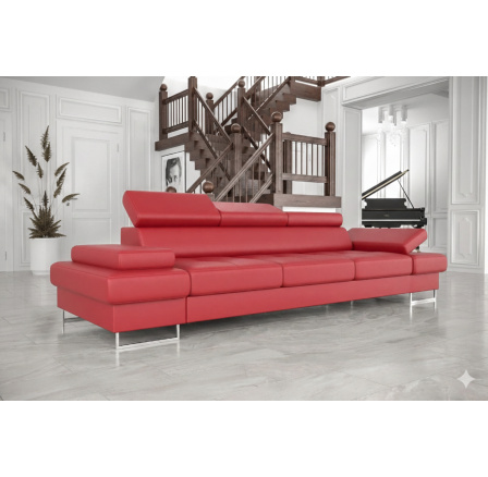 SOFA GALAXY III 300 CM SKÓRA NATURALNA - Skóra czerwona