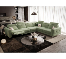 NAROŻNIK Z FUNKCJĄ RELAX MALIBU MAX 320x250 - prawa , Odcienie oliwkowego