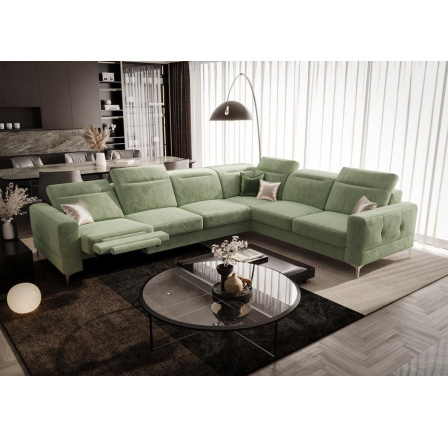 NAROŻNIK Z FUNKCJĄ RELAX MALIBU MAX 320x250 - prawa , Odcienie oliwkowego