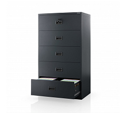 Antracit színű fém iratszekrény: SARA XL V5, 900 x 1620 x 600 mm