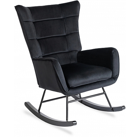 Fotel Bujany JACKSON Czarny Welurowy