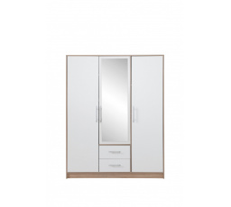 SMART SRL2 gardróbszekrény tükörrel, sonoma tölgy + fehér lux