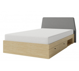ALESSIO AE 13 L/P ágy, Bézs-homok/Tölgy olajozott