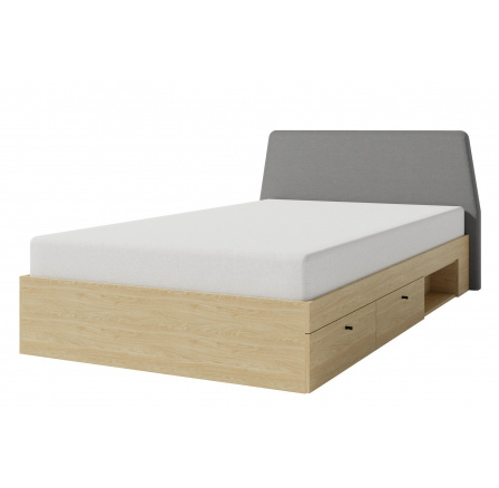 ALESSIO AE 13 L/P ágy, Bézs-homok/Tölgy olajozott