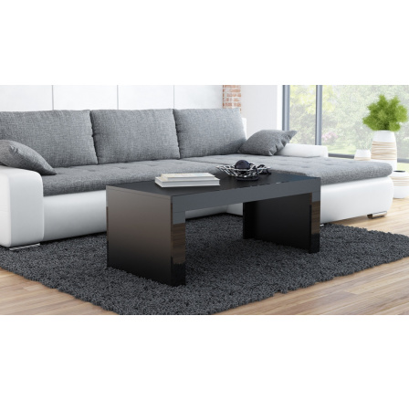 TESS dohányzóasztal, fekete/fekete lamellás