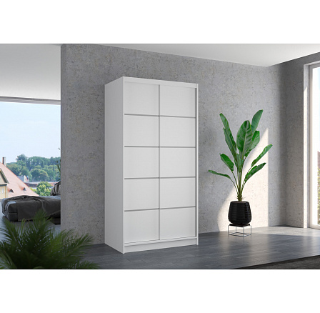 Tolóajtós szekrény RIVA 100 Fehér+Fehér