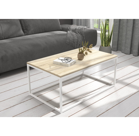 NARISA dohányzóasztal 100x60 Fehér+Sonoma