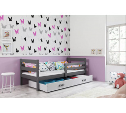 ERYK PARTEROWE RAMA GRAFIT SZUFLADA BIAŁY BEZ MATERACY 80 X 190 KPL