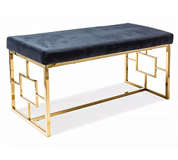 NOIR puff, fekete bársony Aksamit 105/arany