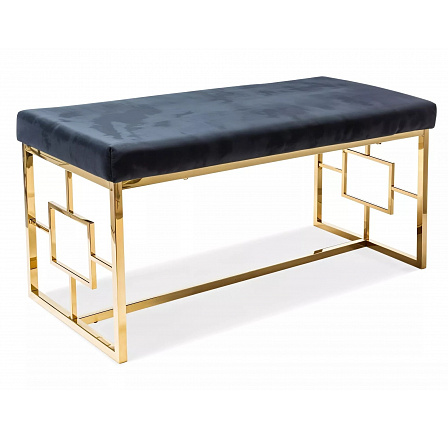 NOIR puff, fekete bársony Aksamit 105/arany