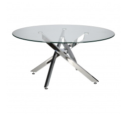 Amber dohányzóasztal 90 cm átlátszó/ króm