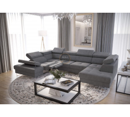 NAROŻNIK GALAXY MAX II RELAX Z FUNKCJĄ SPANIA 215x350x170 - Odcienie szarości , lewa