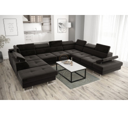 NAROŻNIK GALAXY MAX I Z FUNKCJĄ SPANIA 280x350x225 - Odcienie szarości , prawa