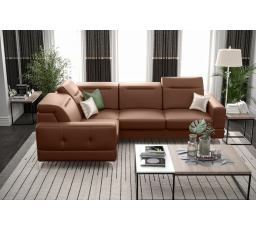 NAROŻNIK MALIBU SKÓRA NATURALNA 250X180 CM - lewa , Skóra brązowo ruda