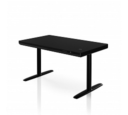 Elektromos magasságállítású sit-stand íróasztal fiókkal és Qi vezeték nélküli töltővel, fekete, 1200 mm: ELLIS