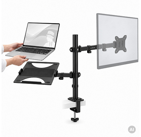 Monitor- és laptopállvány 2 az 1-ben fekete: MARK Monitor- és laptopállvány 2 az 1-ben fekete: MARK