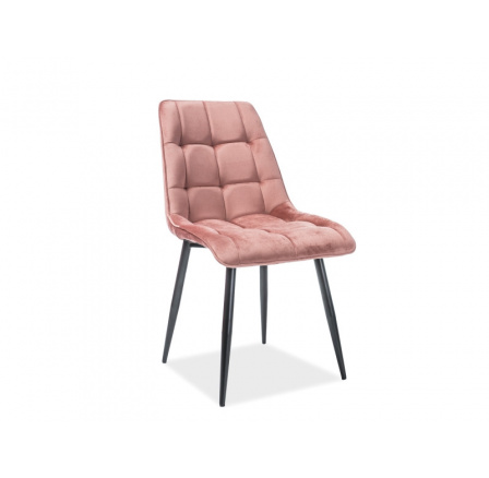 Jídelní židle CHIC VELVET, růžová/černý mat Jídelní židle CHIC VELVET, růžová/černý mat
