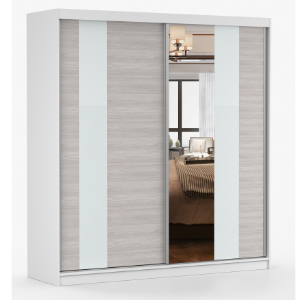 MULTI 32 gardróbszekrény - 203 cm, Fehér/Kathult