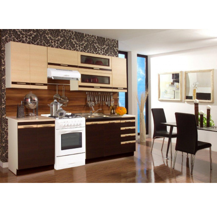 Kuchyňská linka Lungomacchiato wenge/mléčný dub Kuchyňská linka Lungomacchiato wenge/mléčný dub