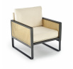 ILARIO lounge szék, fekete / természetes