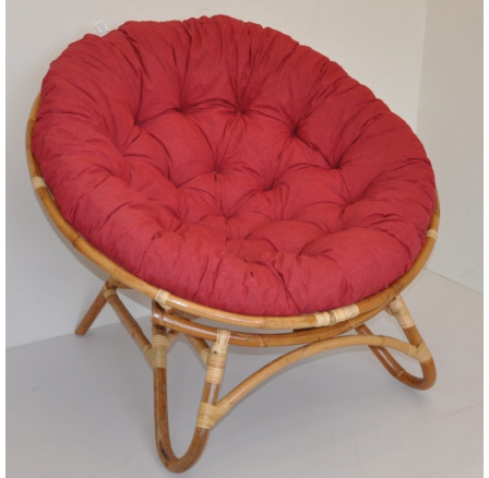 Dewata rattan fotel bordó melírozott párnával Dewata rattan fotel bordó melírozott párnával