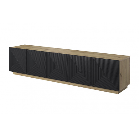 TV komoda Asha, artisan / černý mat