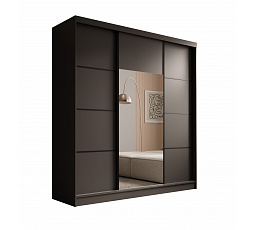 Keri 200 Gardróbszekrény Fekete+Fekete