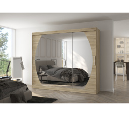 Tolóajtós szekrény tükörrel CAMBE 250 Sonoma+Sonoma