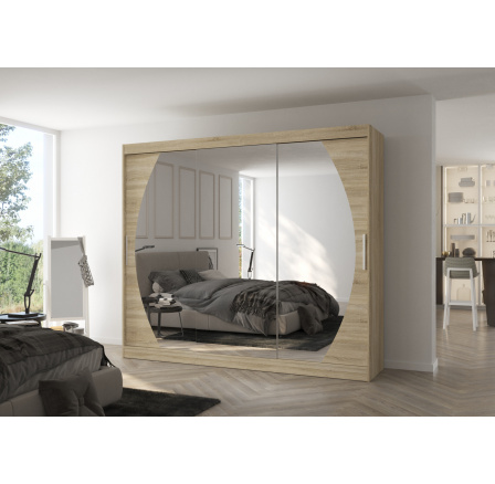Tolóajtós szekrény tükörrel CAMBE 250 Sonoma+Sonoma