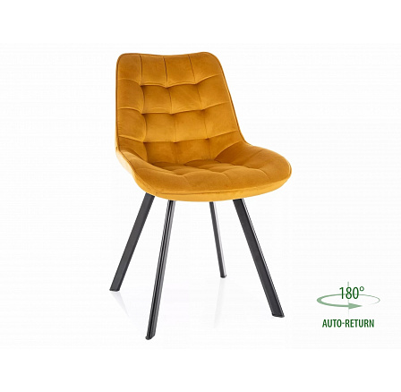 MONTI VELVET forgó étkezőszék, Curry Bluvel 68/Fekete