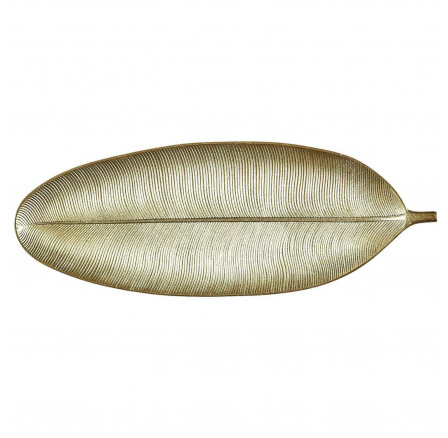 Dekoratív tálca Levél 59 cm arany