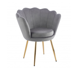 Velvet szürke fotel /arany lábak/ FR1-FX