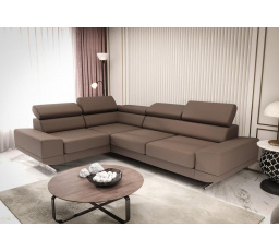 NAROŻNIK MILANO II SKÓRA NATURALNA - Skóra brązowa , lewa