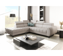 NAROŻNIK PORTO SKÓRA NATURALNA 225x255 CM - lewa , Skóra szara