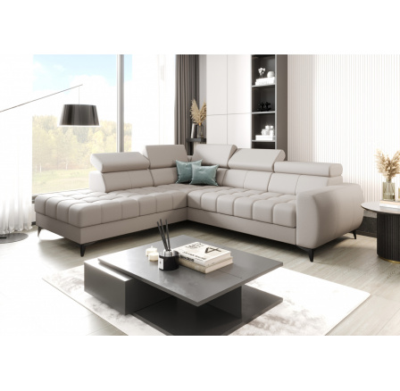 NAROŻNIK PORTO SKÓRA NATURALNA 225x255 CM - lewa , Skóra szara