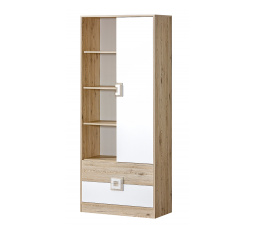 Regál NICO 04, Světlý Dub/Bílá/Světlý Dub