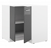 Dolní rohová skříňka SOLA - 89x89 DN 1F BB, Bílá/Šedý Lesk