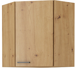 Felső sarokszekrény MODENA - 60x60 GN-72 1F (45°), Artisan tölgy/Fekete matt+Artisan tölgy