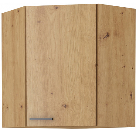 Felső sarokszekrény MODENA - 60x60 GN-72 1F (45°), Artisan tölgy/Fekete matt+Artisan tölgy