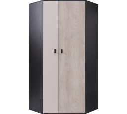 PLANET- PL2 L/P ruhásszekrény, fekete+tölgy+bézs