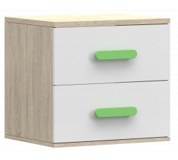 SMYK III éjjeliszekrény - 22, Sonoma Tölgy/Fehér/Zöld