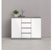Komoda SIMPLICITY 236, Beton/Bílý lesk