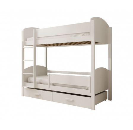 Gyerek Emeletes Ágy Jori leesésgátlóval 200x90 matraccal Fehér+Artisan