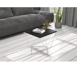 DIANA dohányzóasztal 50x50 Fehér+Fekete